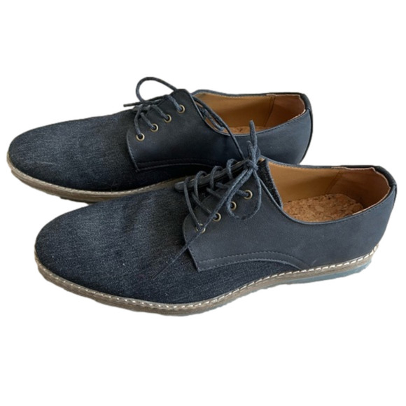 CALL IT SPRING Dark Denim and Vegan Nubuck Lace Up Oxfords, Men’s 8 - Picture 1 of 9
